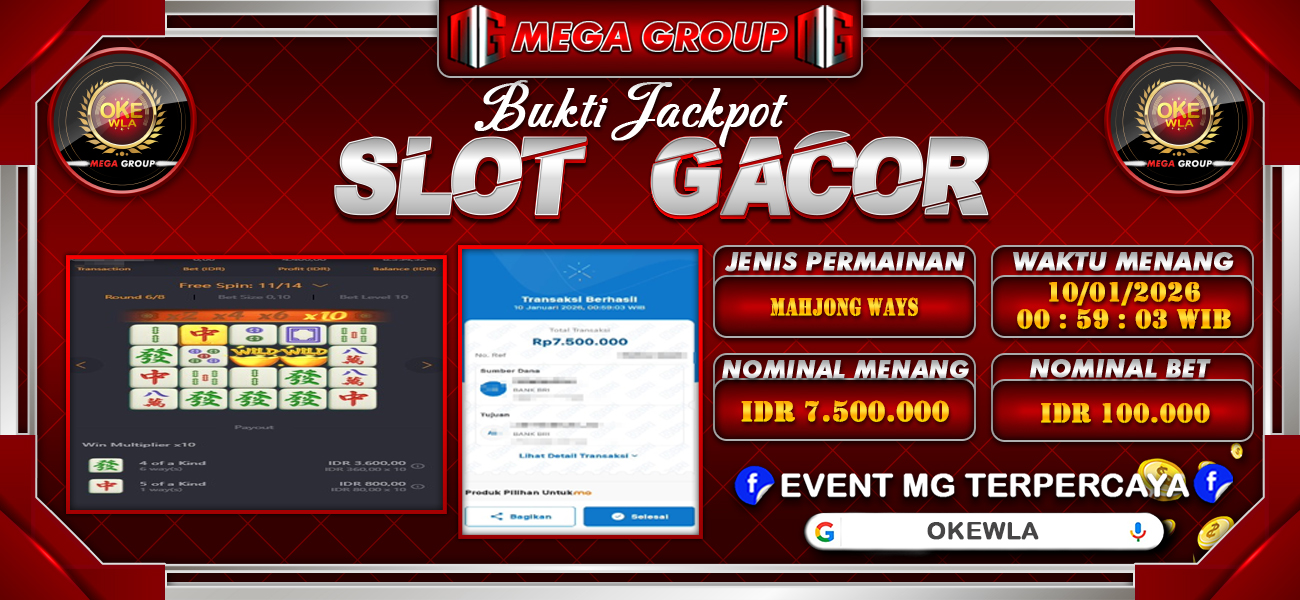 Bukti JP situs Okewla hari Sabtu, 10 Januari 2026