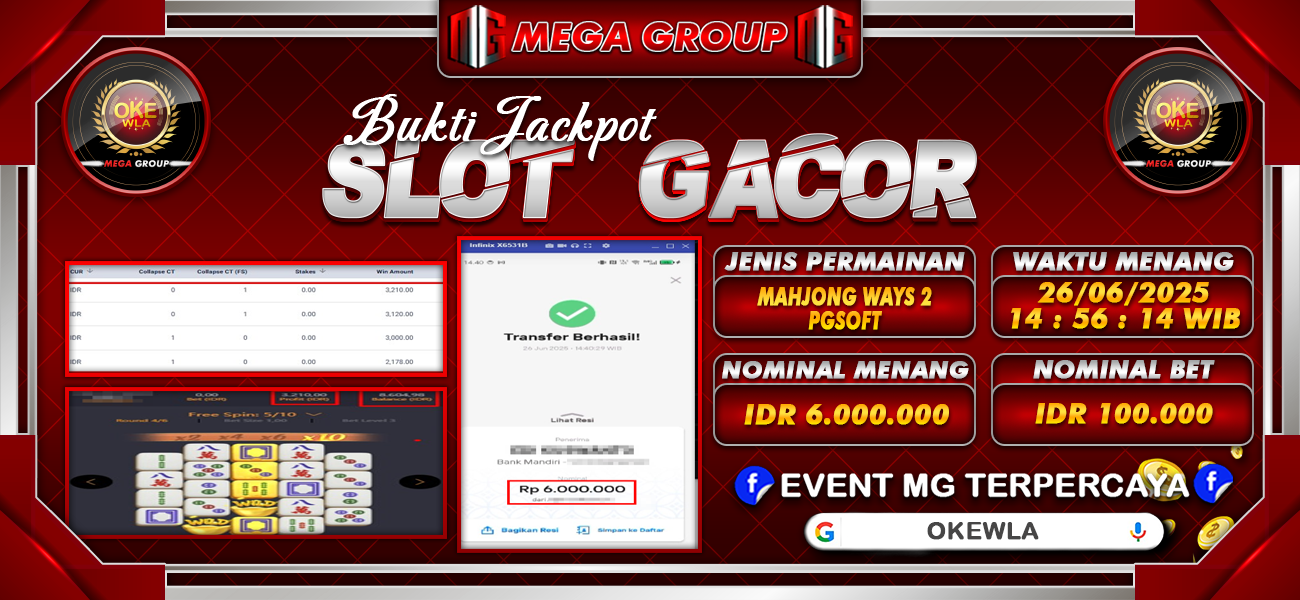 Bukti JP situs Okewla hari Sabtu, 28 Juni 2025