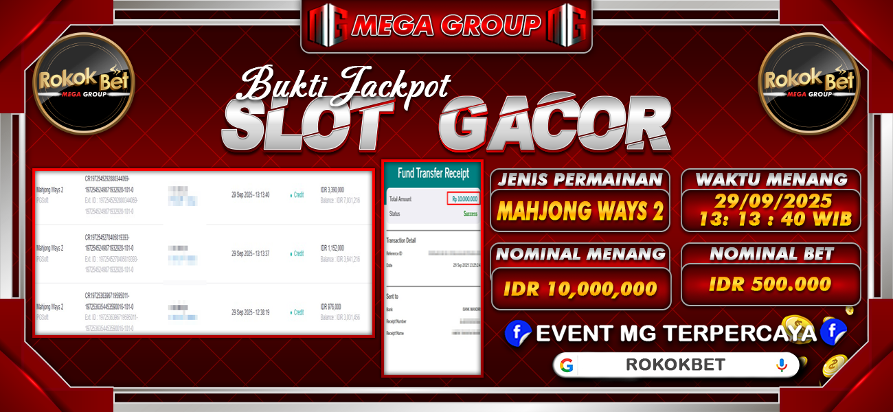 Bukti JP situs Rokokbet hari Senin, 29 September 2025