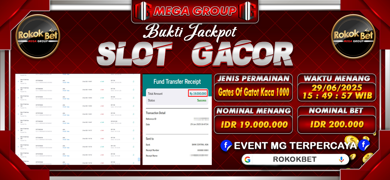 Bukti JP situs Rokokbet hari Minggu, 29 Juni 2025