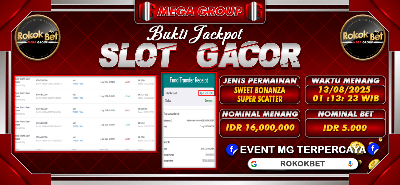 Bukti JP situs Rokokbet hari Rabu, 13 Agustus 2025