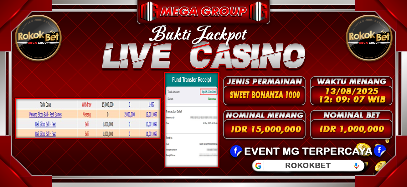 Bukti JP situs Rokokbet hari Rabu, 13 Agustus 2025