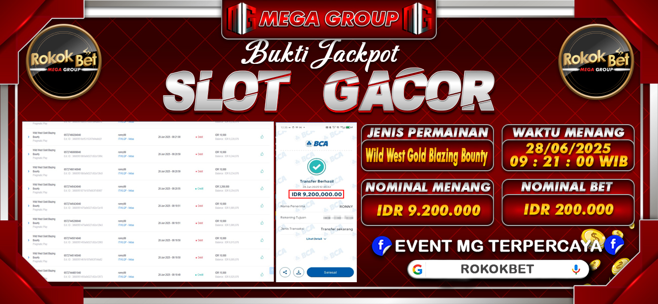 Bukti JP situs Rokokbet hari Sabtu, 28 Juni 2025