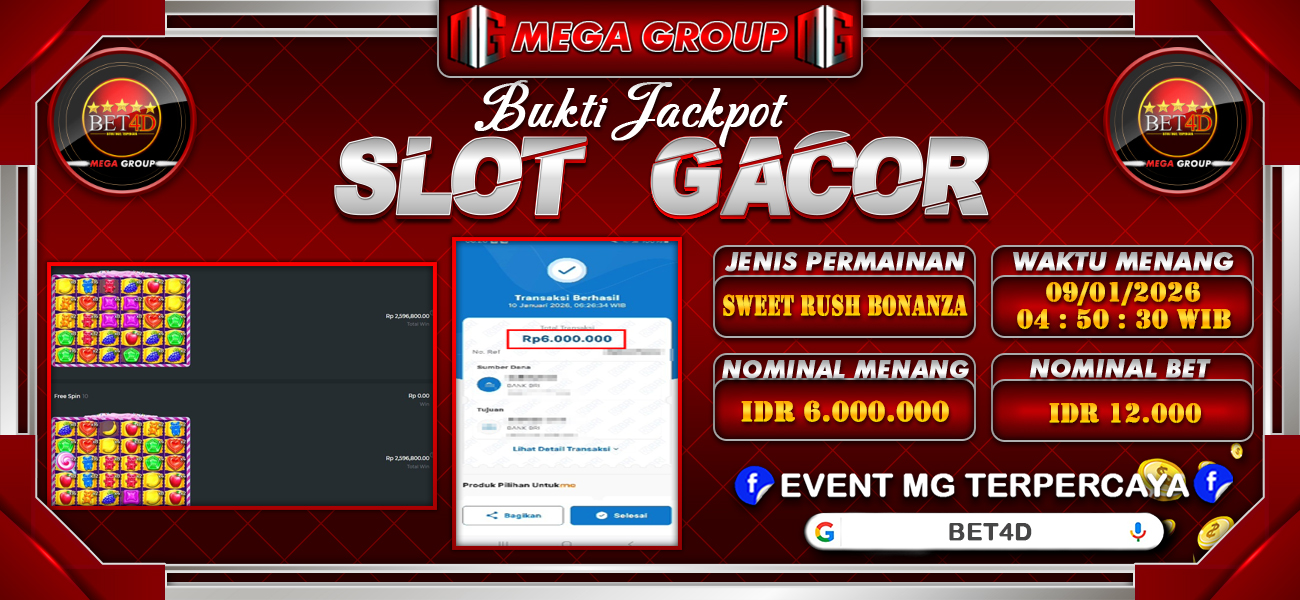 Bukti JP situs Bet4D hari Minggu, 11 Januari 2026