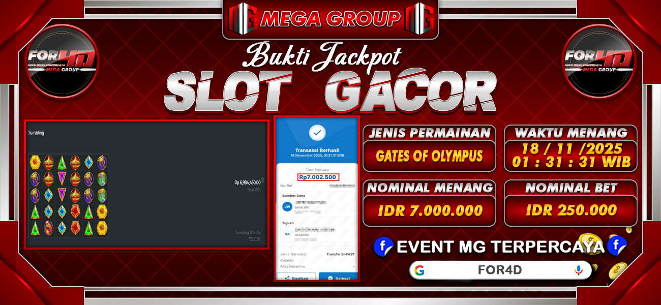 Bukti JP situs For4D hari Selasa, 18 November 2025