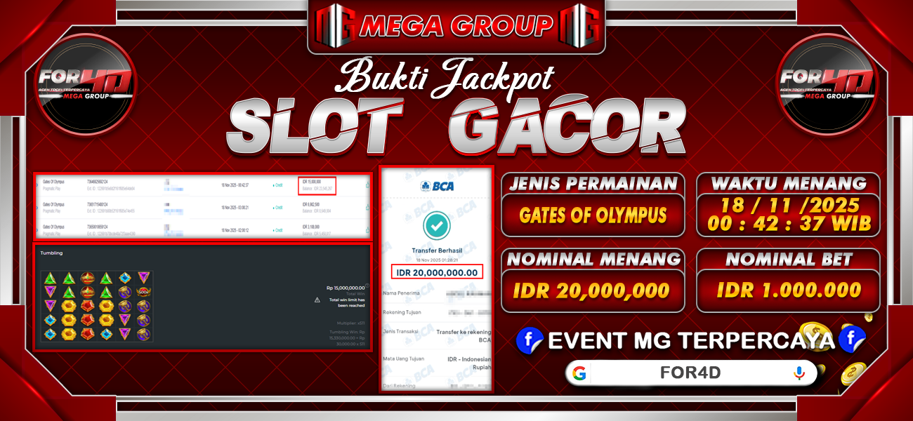 Bukti JP situs For4D hari Selasa, 18 November 2025