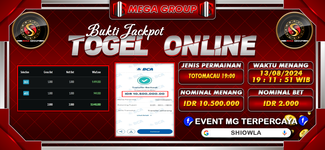 Bukti JP situs Shiowla hari Selasa, 12 Agustus 2025