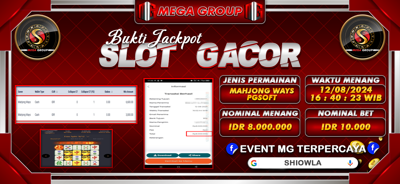 Bukti JP situs Shiowla hari Selasa, 12 Agustus 2025