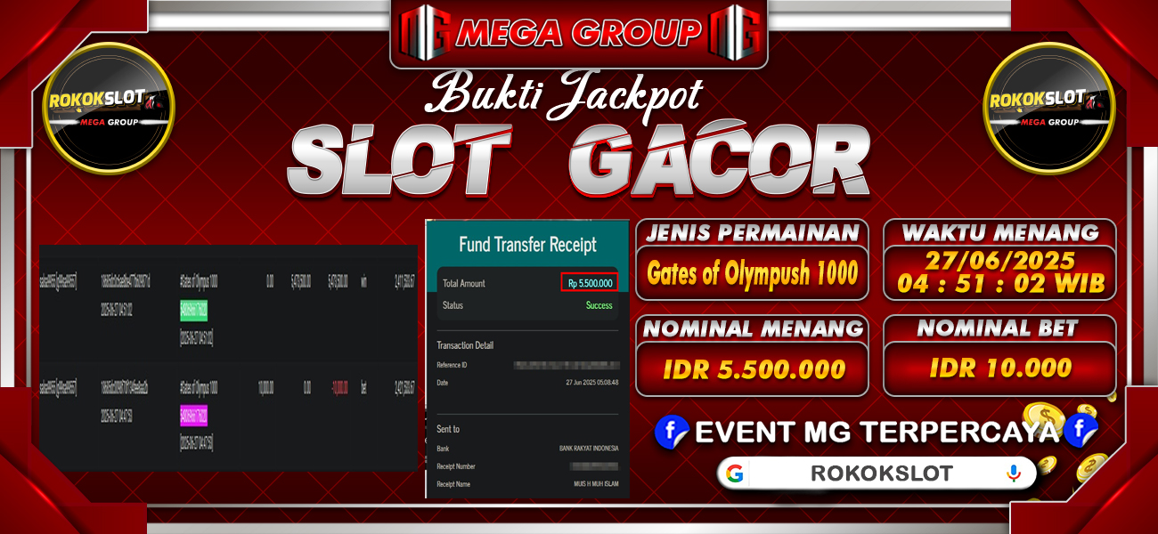 Bukti JP situs Rokokslot hari Jumat, 27 Juni 2025