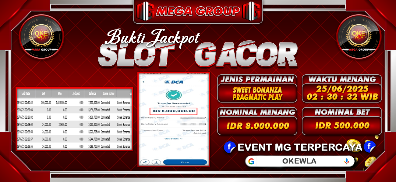 Bukti JP situs Okewla hari Sabtu, 28 Juni 2025