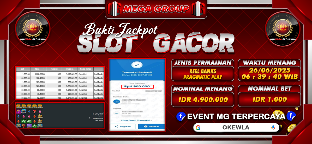 Bukti JP situs Okewla hari Sabtu, 28 Juni 2025