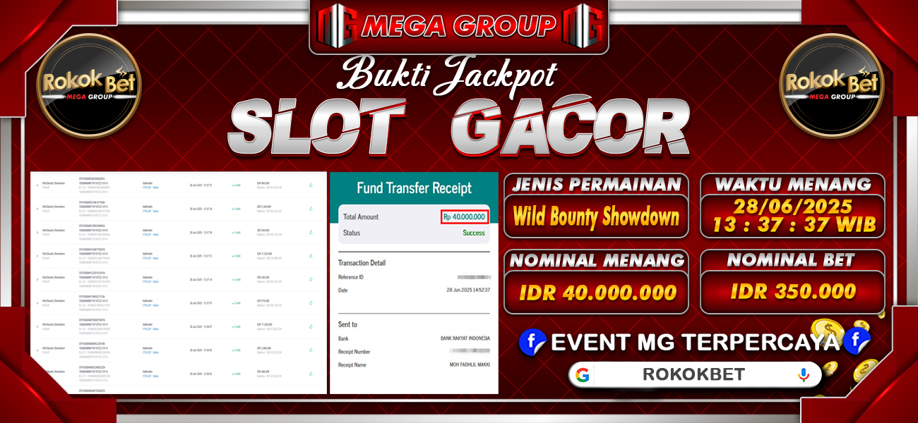 Bukti JP situs Rokokbet hari Sabtu, 28 Juni 2025