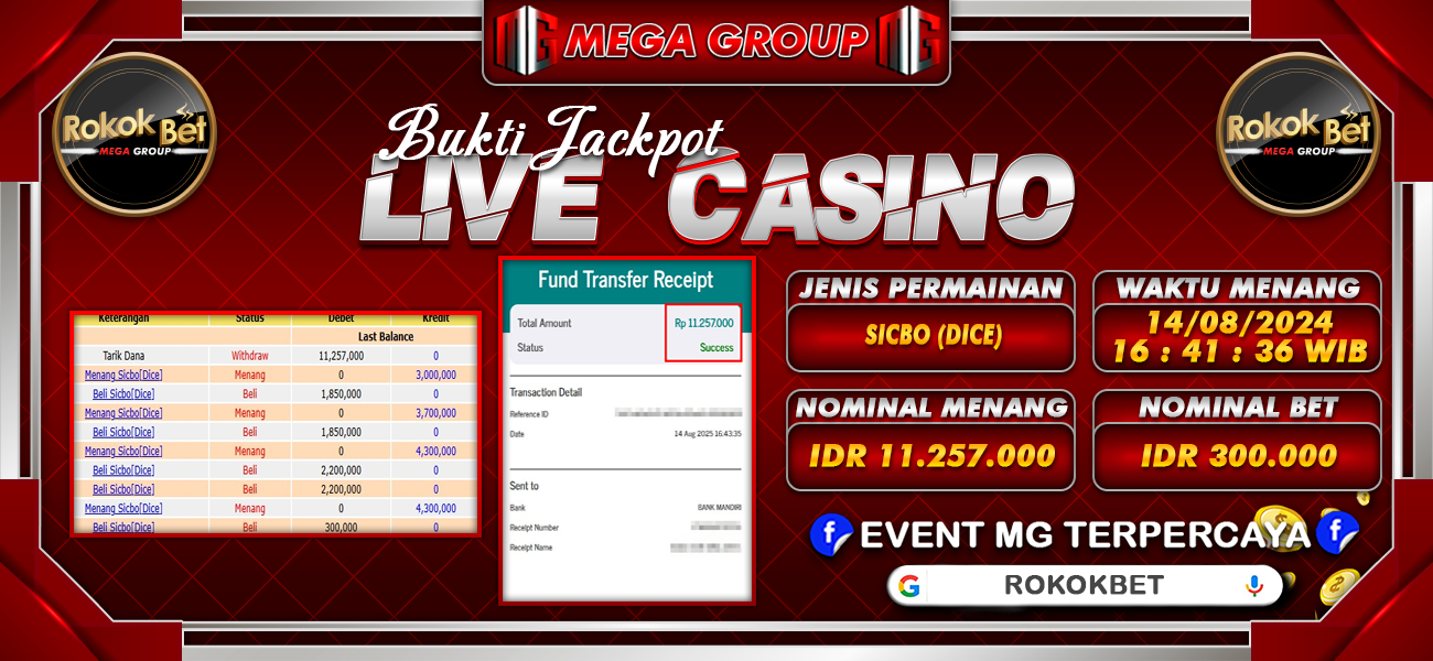Bukti JP situs Rokokbet hari Kamis, 14 Agustus 2025